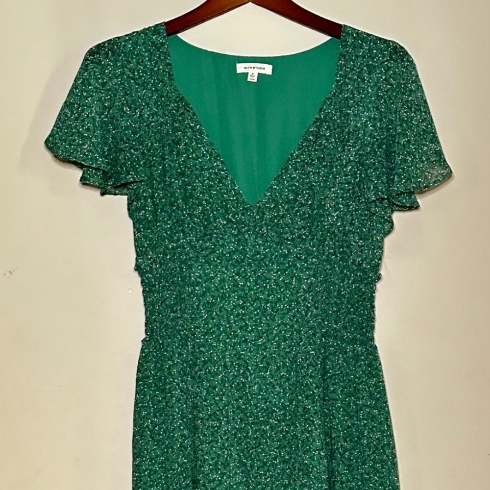 Max Studio Green Floral Dress